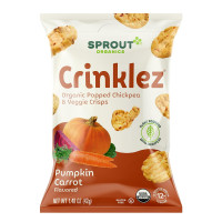 Sprout Organic Baby Food, Stage 4 Toddler Veggie Snacks, Pumpkin Carrot Crinklez, 1.5 Oz Bag (1 Count)