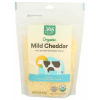 365 by Whole Foods Market, Cheddar Mild Fancy Shredded Organic, 6 Ounce