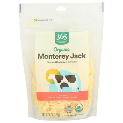 365 by Whole Foods Market, Monterey Jack Shredded Organic, 6 Ounce