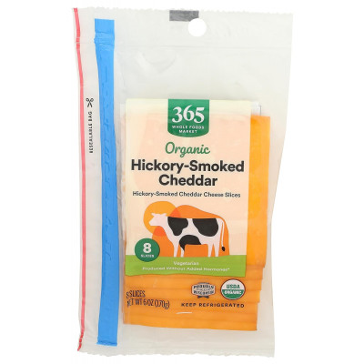 365 by Whole Foods Market, Cheddar Hickory Smoked Sliced Organic, 6 Ounce
