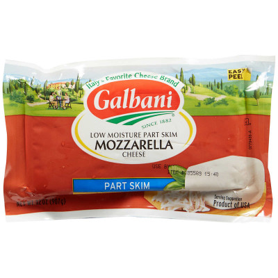 Galbani Low Moisture Mozzarella Cheese, Part Skim, 2 lbs