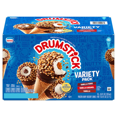 Nestle Drumstick Ice Cream Sundae Cones, Variety Pack, 16 ct