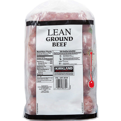 Kirkland Signature Lean Ground Beef, 91% Lean, 1 lb Chub, 5 ct