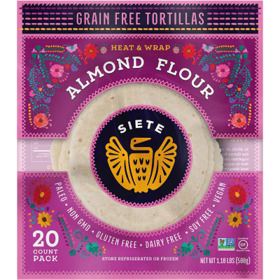 Siete Tortillas Almond Flour, Grain Free, .875 oz, 20 ct