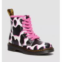 JUNIOR 1460 COW PRINT PATENT LEATHER LACE UP BOOTS