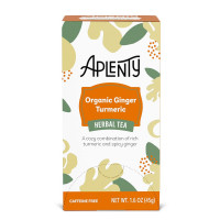 Amazon Brand - Aplenty, Organic Ginger Turmeric Herbal Tea Bags, 1.6 oz (20 ct)