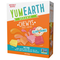 YumEarth Organic Chewys Fruit Flavored Candy Chews - Allergy Friendly, Gluten Free, Non-GMO, Vegan, No Artificial Flavors or Dyes - Assorted Flavors, 10 oz.