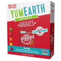 YumEarth Organic Giggles Chewy Candy Bites - Fruit Flavored Snack Packs - Allergy Friendly, Gluten Free, Non-GMO, Vegan, No Artificial Flavors or Dyes, 7.5 oz. (Pack of 15)