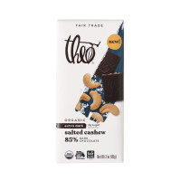 Theo Chocolate Salted Cashew Organic Dark Chocolate Bar, 85% Cacao, 1 Bar | Vegan, Fair Trade
