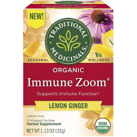 Traditional Medicinals Tea, Organic Immune Zoom Lemon Ginger, Supports Immune Function, 16 Tea Bags