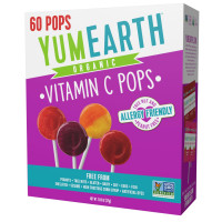 YumEarth Organic Vitamin C Lollipops Variety Pack - Fruit Flavored Hard Candy Suckers, Gluten-Free Lollipops for Kids - Allergy Friendly, Non-GMO, Vegan, No Artificial Flavors or Dyes - 60 Count