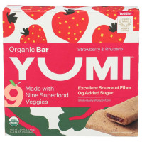 Yumi Organic Strawberry & Rhubarb Toddler Bars, 3.7 OZ