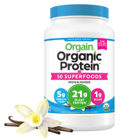 Orgain Organic Protein and Superfoods Plant Based Protein Powder, Vanilla Bean, 2.7 lbs