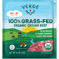 Verde Farms Organic 100% Grass-Fed Ground Beef 85/15, 1 lb
