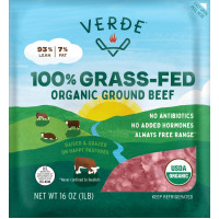 Verde Farms Organic 100% Grass-Fed Ground Beef 93/7, 1 lb