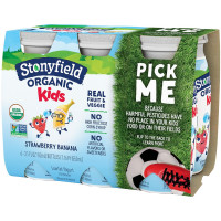 Stonyfield Organic Lowfat Yogurt Smoothies, Strawberry Banana, 3.1 oz., 6 Ct – #1 Organic Kids Yogurt, Real Fruit & Wholesome Ingredients