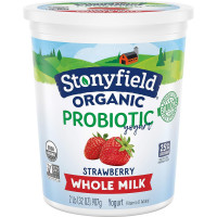 Stonyfield Organic Whole Milk Probiotic Yogurt, Strawberry, 32 oz. – Immunity & Digestive