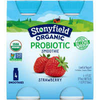 Stonyfield Organic, Low Fat Strawberry Smoothie, 6 oz, 4 Count