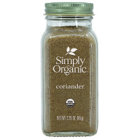 Simply Organic Ground Coriander Seed, 2.29-Ounce, Rich, Warm Earthy Yet Fruity Flavor, Bright Aroma, Slight Citrus Undertones