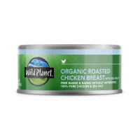 Wild Planet Organic Roasted Chicken Breast With Rib Meat, Skinless and Boneless, Sea Salt, Free Range, Non-GMO, Gluten Free, Keto and Paleo, 5 Ounce Single Unit/Can