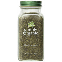 Simply Organic Ground Black Pepper, 2.31-Ounce Jar, Medium Ground Pepper, Certified Organic, Kosher, Potent Pepper Taste