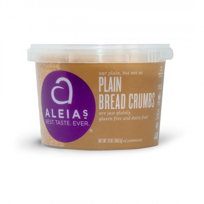 ALEIA’S BEST. TASTE. EVER. Plain Bread Crumbs - 13 oz / 1 PACK – Authentic Taste, Breading for Gluten Free Recipes, Certified Gluten Free, Non-GMO, Dairy Free, Low Sodium, Kosher