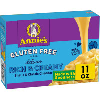 Annie’s Deluxe Classic Cheddar Shells Gluten Free Mac and Cheese Dinner with Rice Pasta, Kids Macaroni and Cheese Dinner, 11 OZ