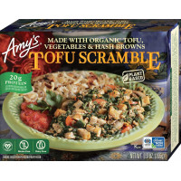Amy's Frozen Meals, Vegan Tofu Scramble, Made With Organic Tofu, Vegetables and Hash Browns, Gluten Free Microwave Meals, 9 Oz