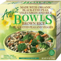 Amy's Frozen Meals, Vegan Brown Rice, Black Eyed Peas and Veggies, Made With Organic Vegetables, Fluten Free Microwave Meals, 9 Oz
