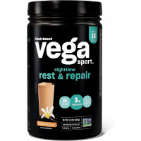 Vega Nighttime Rest & Repair Protein Powder, Vanilla Caramel - 18g Vegan Plant Protein, 3mg Melatonin, Magnesium for Women & Men, 14.2 oz (Packaging May Vary)
