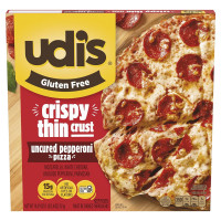 Udi's Gluten Free Pepperoni Pizza With Crispy Thin Crust, Uncured Pepperoni, 18.39 oz (frozen)