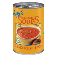 Amy’s Soup, Chunky Tomato Bisque Soup, Gluten Free, Made With Organic Tomatoes and Cream, Canned Soup, 14.5 Oz