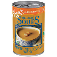 Amy’s Soup, Light in Sodium Butternut Squash Soup, Low Fat, Gluten Free, Made With Organic Garlic and Olive Oil, Canned Soup, 14.1 Oz