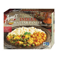 Amy's Frozen Meals, Indian Mattar Paneer, Made With Basmati Rice, Cheese, Organic Tomatoes, Peas & Beans, Gluten Free Microwave Meals, 10 Oz