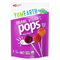 YumEarth Organic Fruit Flavored Vitamin C Pops Variety Pack, 40 Lollipops, Allergy Friendly, Gluten Free, Non-GMO, Vegan, No Artificial Flavors or Dyes