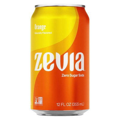 Zevia Zero Calorie Soda, Orange, 12 Ounce Cans (Pack of 6)