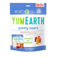 YummyEarth Organic Fruit Flavored Gummy Bears, 10- .7oz. Snack Packs, Allergy Friendly, Gluten Free, Non-GMO, No Artificial Flavors or Dyes, Assorted