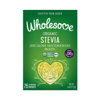 Wholesome Organic Stevia, Zero Calorie Sweetener Blend, Non GMO & Gluten Free, 2.64 Oz, 75ct