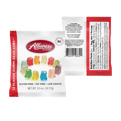 Albanese World's Best Gummi Snack Packs, 12 Flavor Gummi Bear Cubs, 50 mini packs of Candy, Perfect for Halloween
